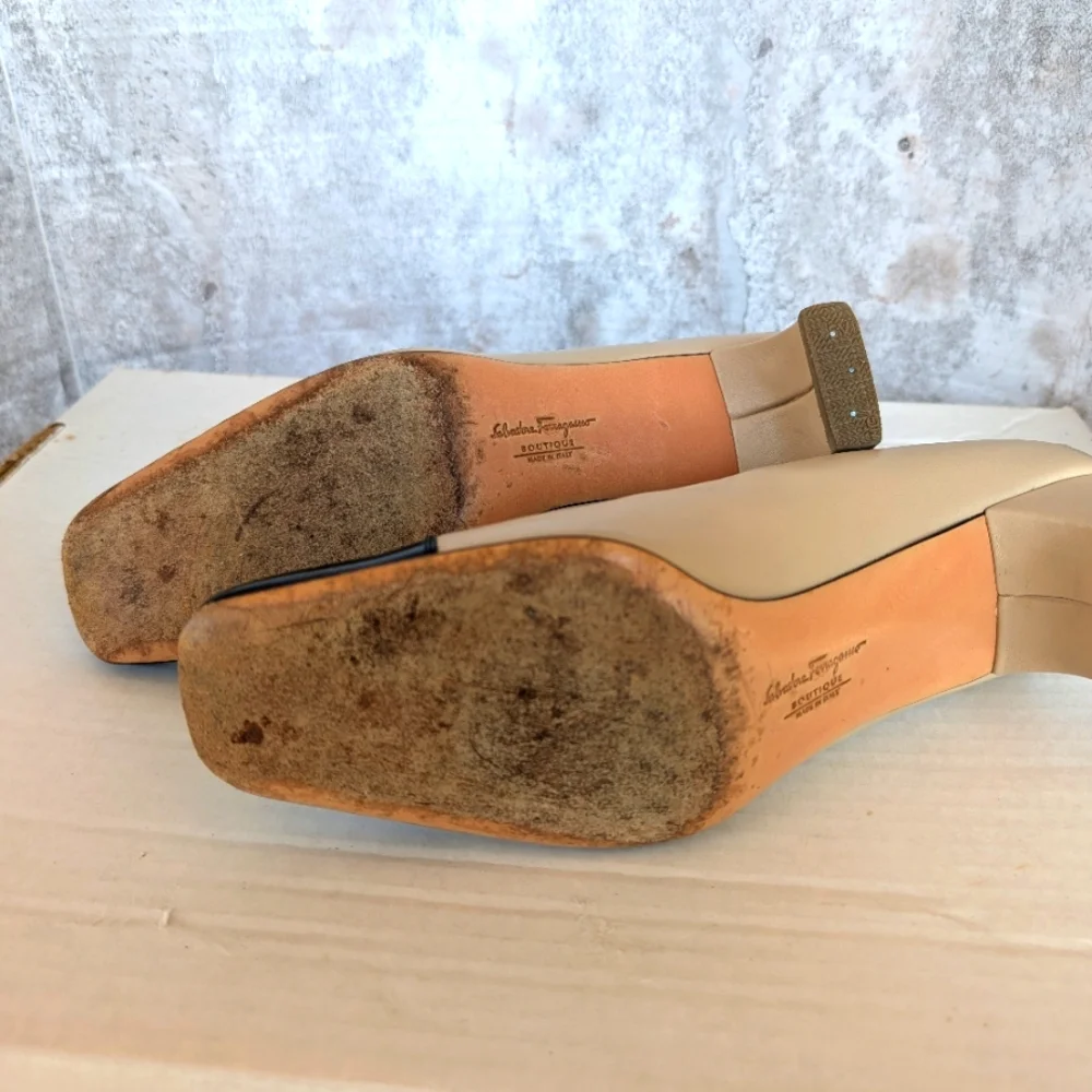 Salvatore Ferragamo SHARI Captoe Gazelle Nappa Leather Pumps 7AA - Picture 10 of 12